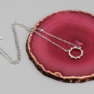 Jewelry necklace circle of life karma round minimalist 925 sterling silver new